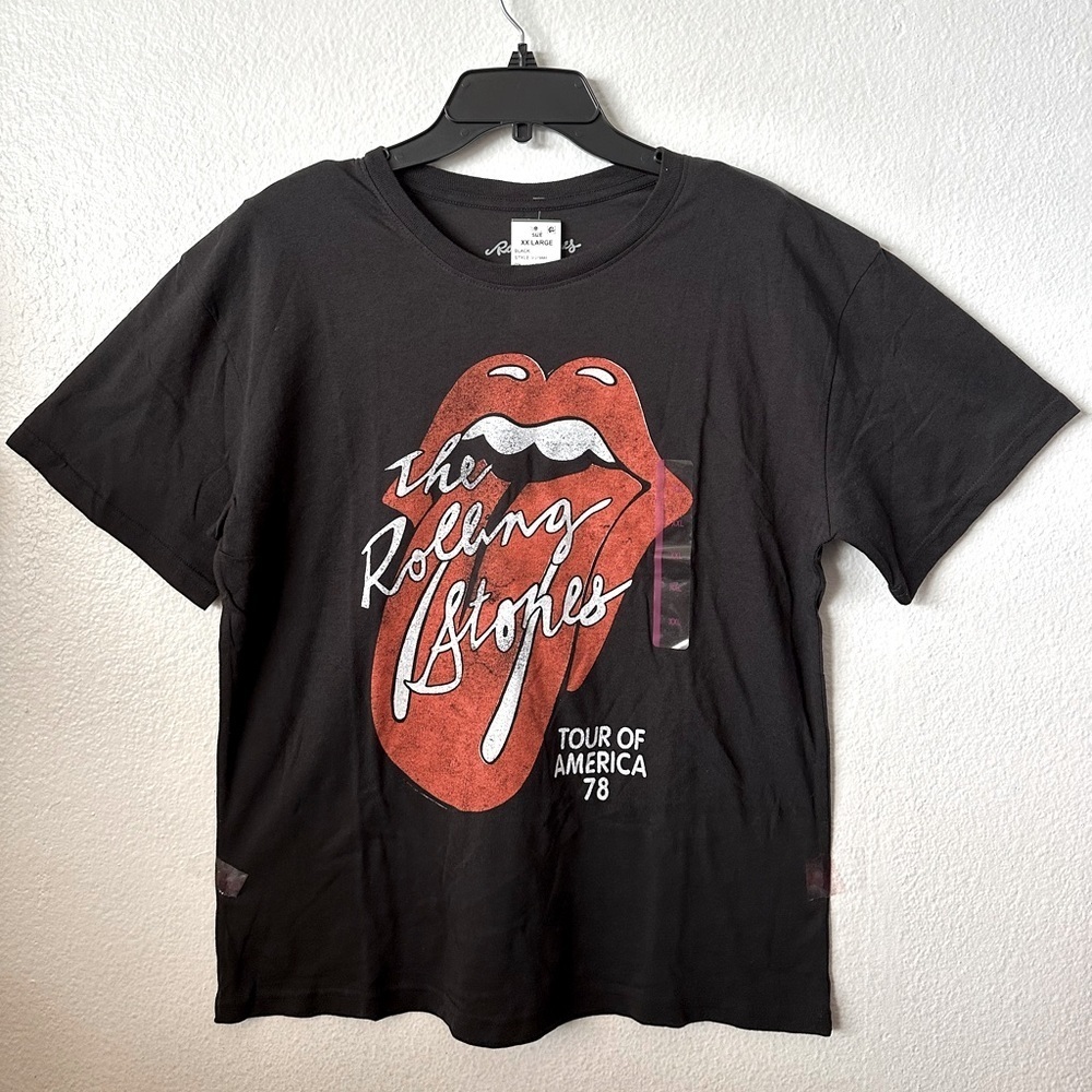 The Rolling Stones Tour Of America 78 Black XXL Short Sleeves TShirt Woman Man